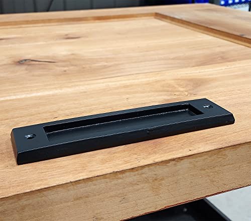 Finger Pull - Flush Pull, Easy Mount Modern Smooth Sliding Door 7 Inch Black