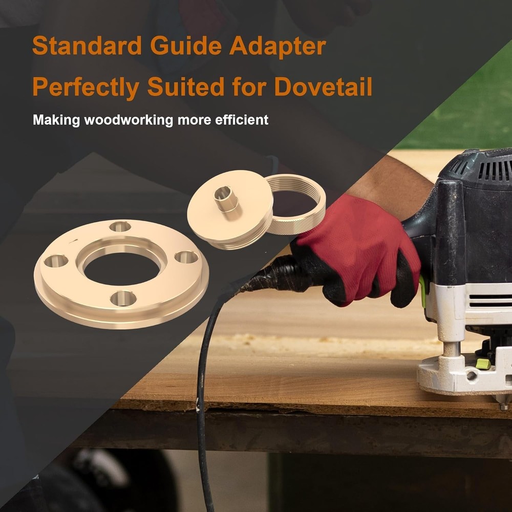 High-Quality 3-Piece Solid Brass Router Bushing Set - 1/4 Inch for Versatility