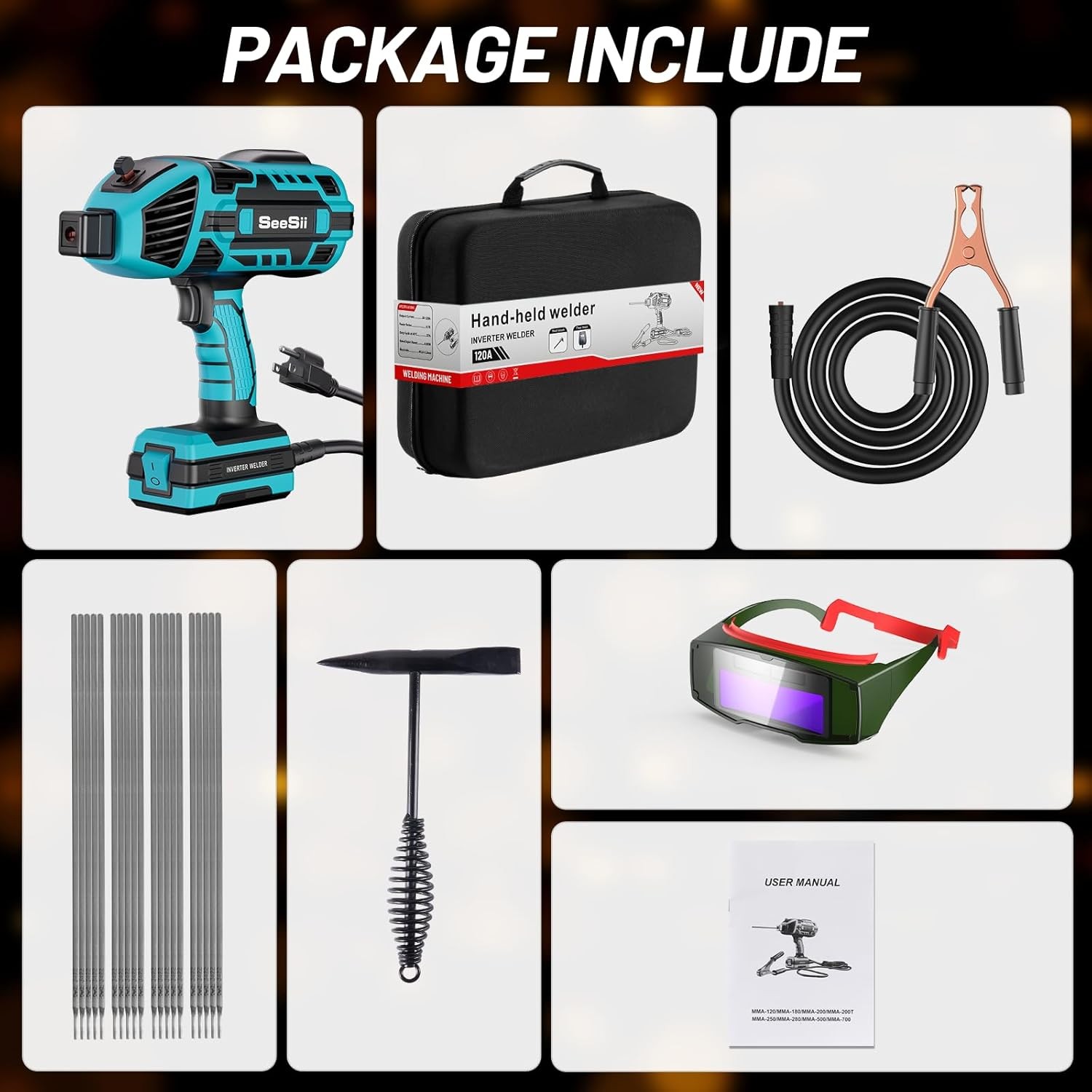 Handheld 110V 120Amp ARC Welder, Portable IGBT Inverter Wedling Machine