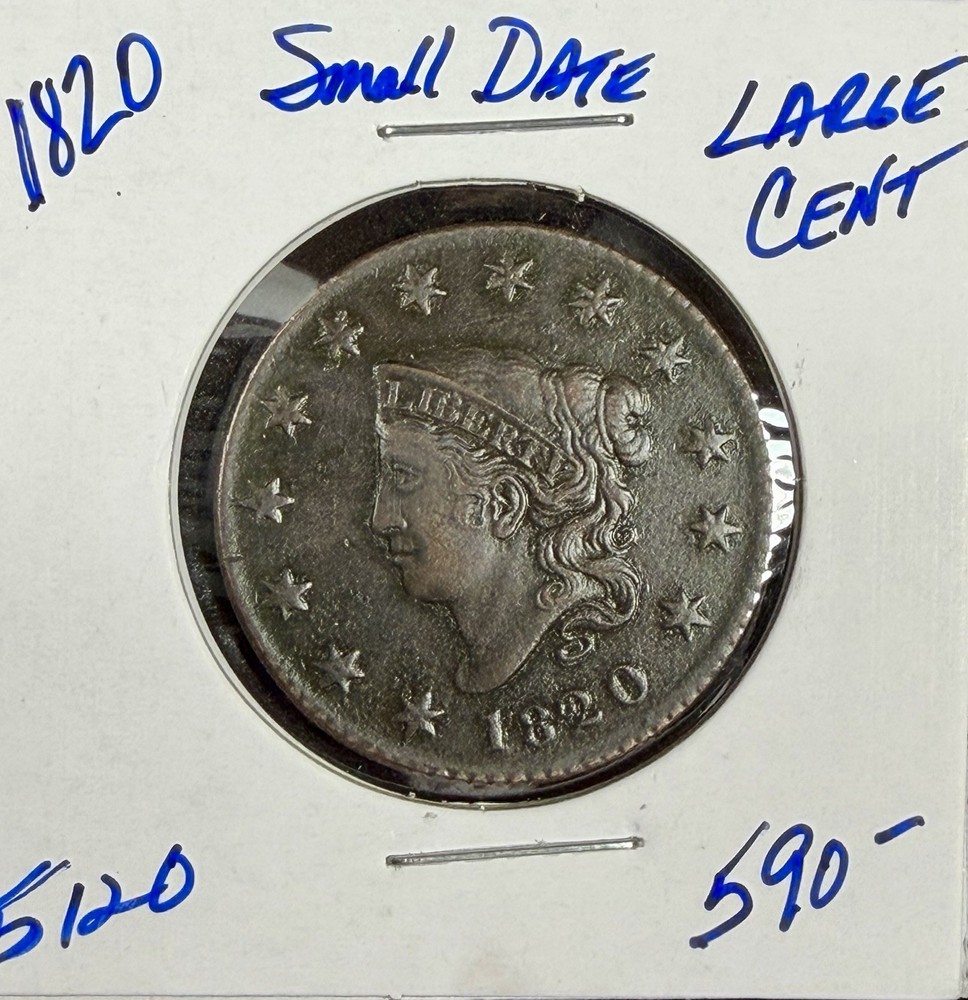 1820 Small Date Coronet Head Large Cent