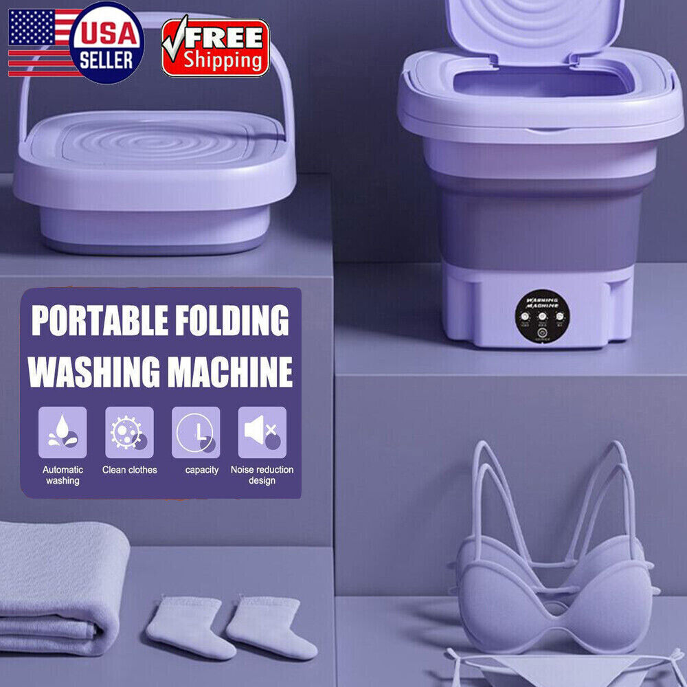 2PCS Portable Washing Machine Mini Washer 8L Capacity Foldable Washer Machine