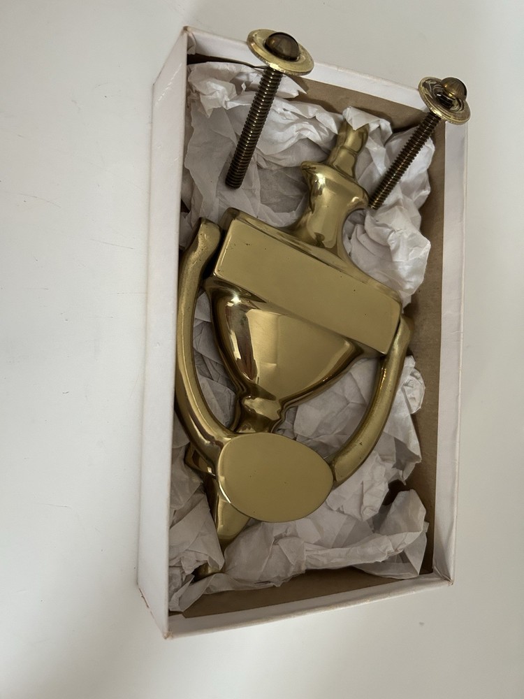 Vintage SLAYMAKER Lock Co Solid Brass Door Knocker with Hardware