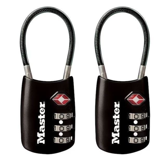 Master Lock 4688T Set Own Combination TSA-Accepted Cable Padlock - Black