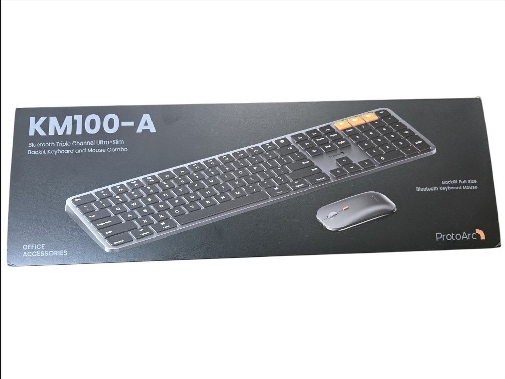 ProtoArc KM100-A Backlit Bluetooth Keyboard and Mouse Combo for Mac