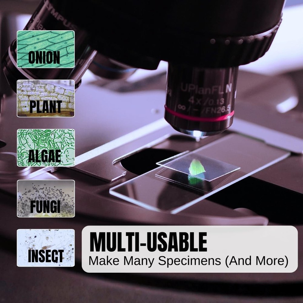 Microscope Slides and Covers, Pre-Cleaned Optical Glass, High Light Transmitt...