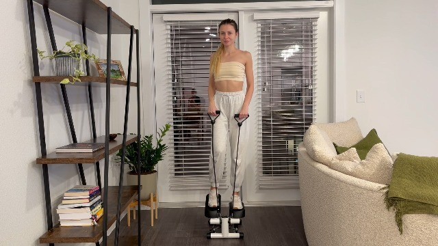 Adjustable Resistance Mini Stepper for Home Exercise - LCD Display, Quiet & Smoo