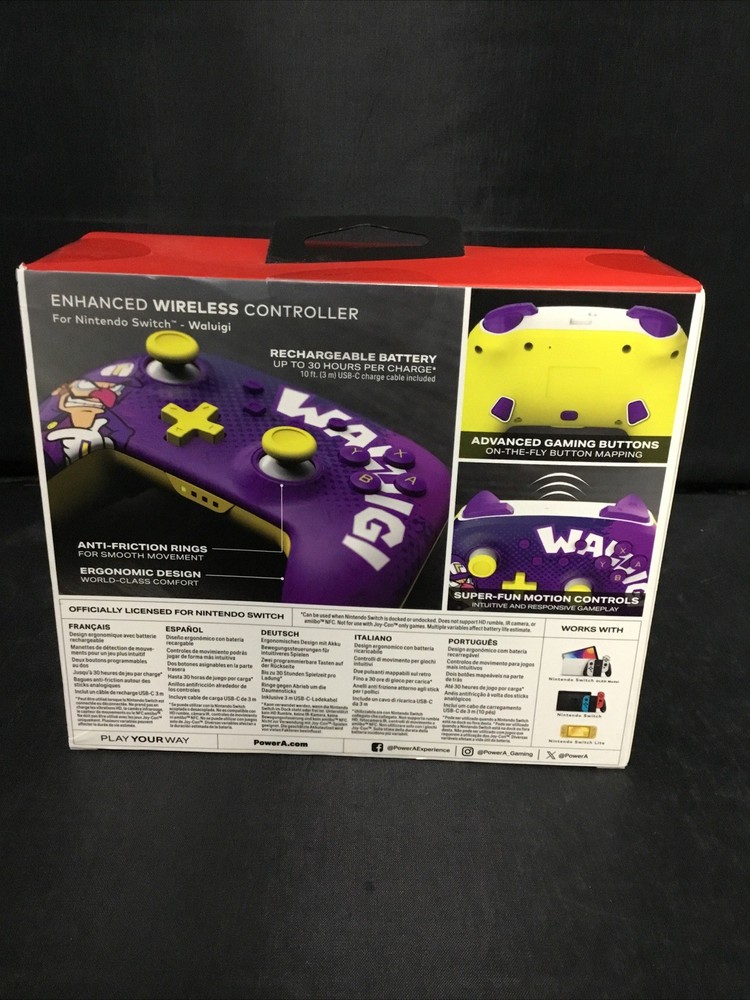 Authentic POWERA Enhanced Wireless Controller for Nintendo Switch (WALUIGI) NEW