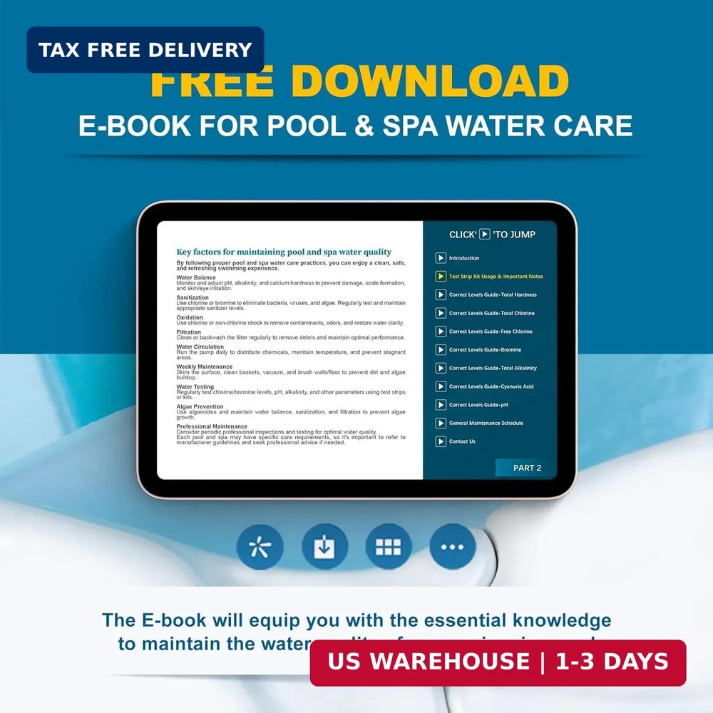 7-Way Pool Test Strips, 150 Strips Quick & Accurate Pool and Spa Test, Pool Wate
