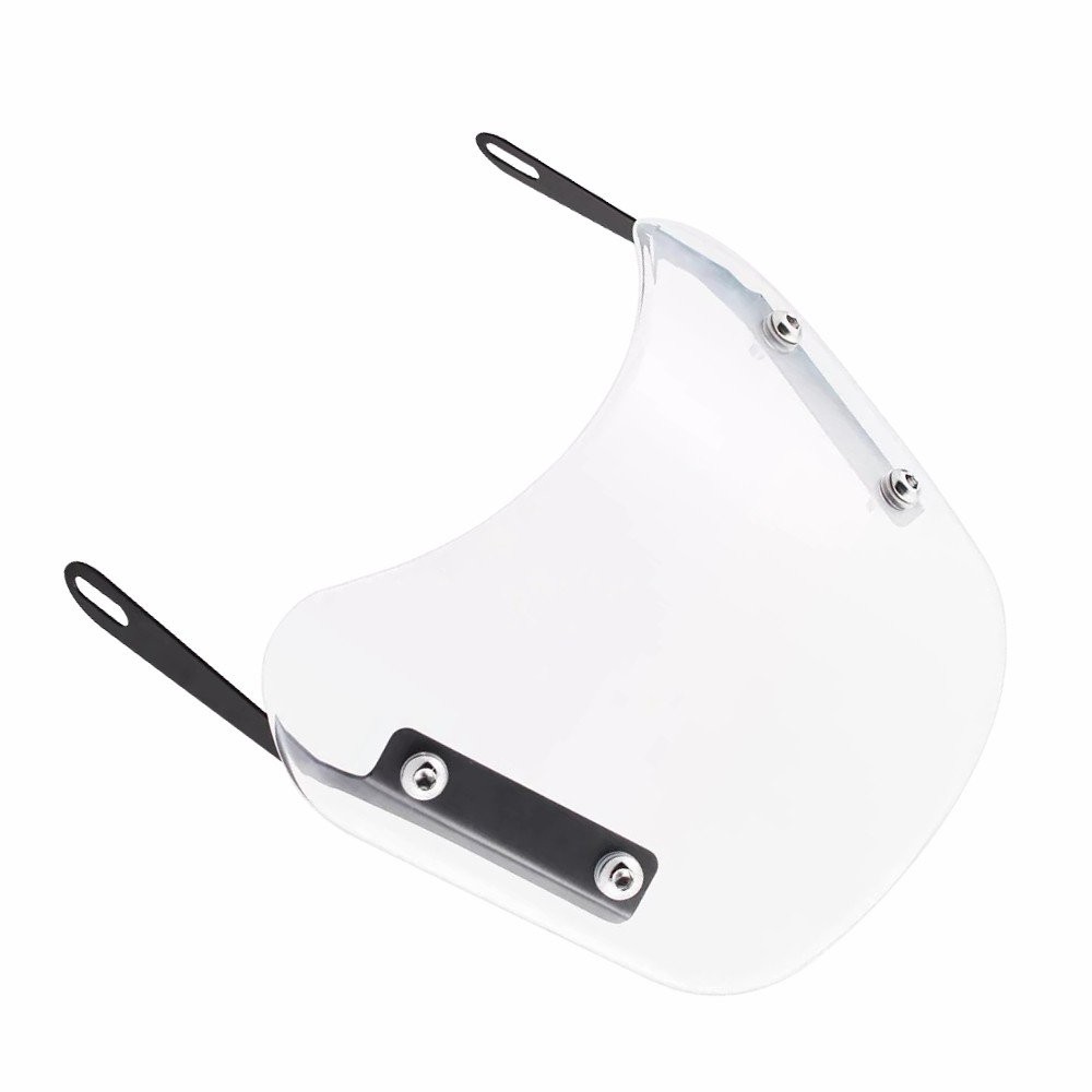 Universal Motorcycle Windshield Clear Windscreen Flyscreen w/Mount Bracket 5"-7"