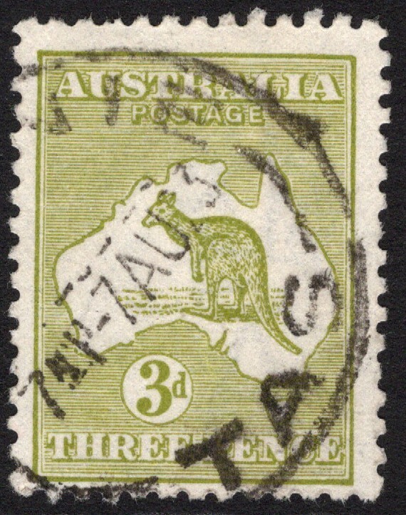 3d OLIVE KANGAROO 3RD WATERMARK  FINE USED (A30509)