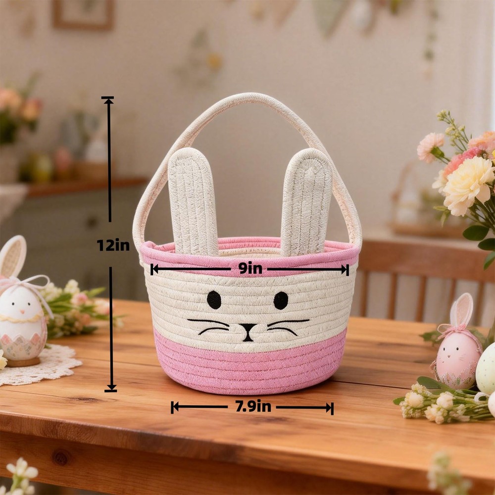 Easter Baskets for Kids, Easter Basket, Easter Bunny Baskets with Handle for ...