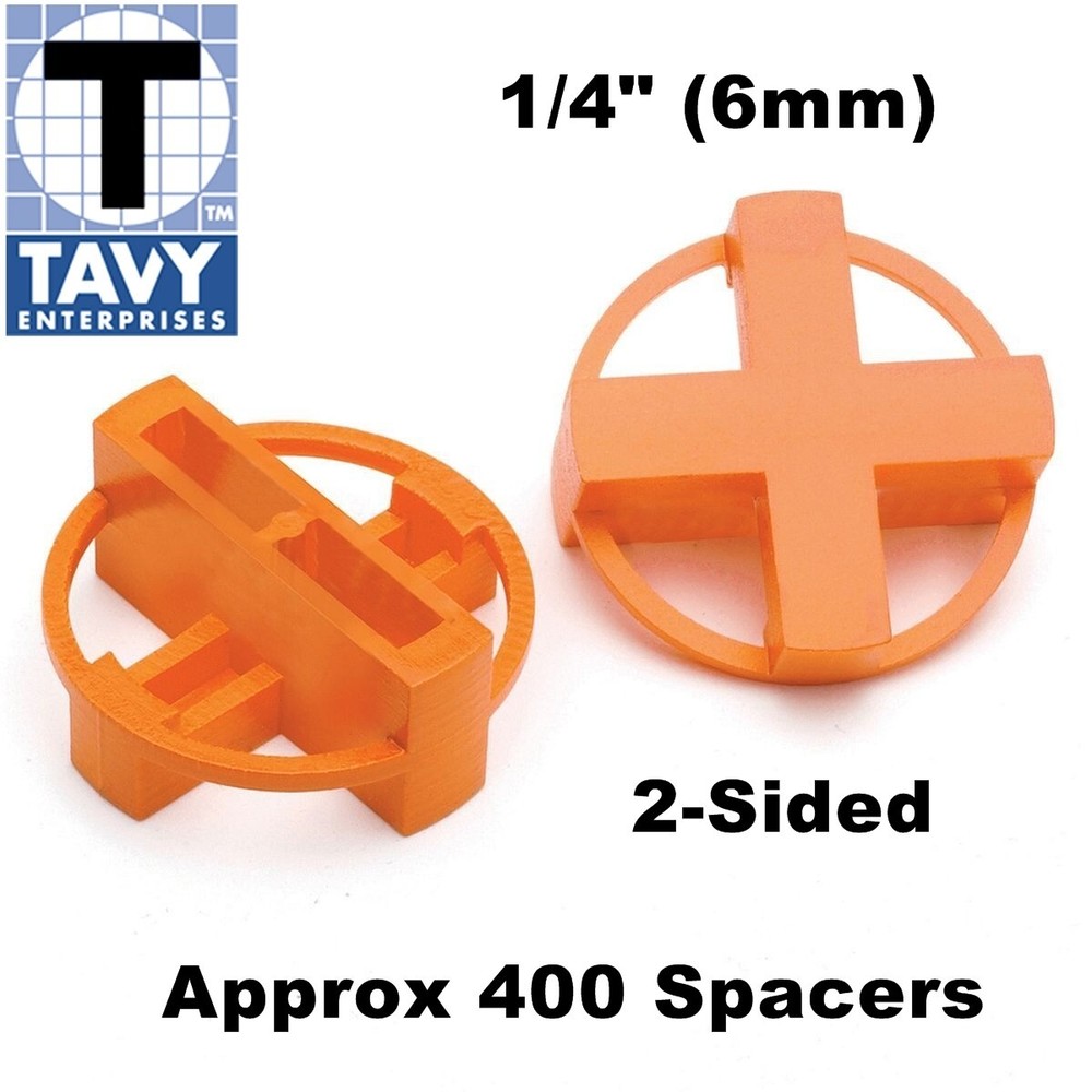 Tavy Two-Sided Tile Spacers Orange 1/4" (6mm) Contractor Pack Approx 400 pieces