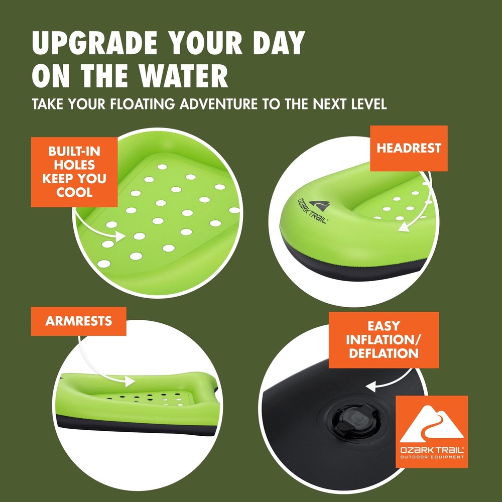 Easy Float Inflatable Lounge, Green