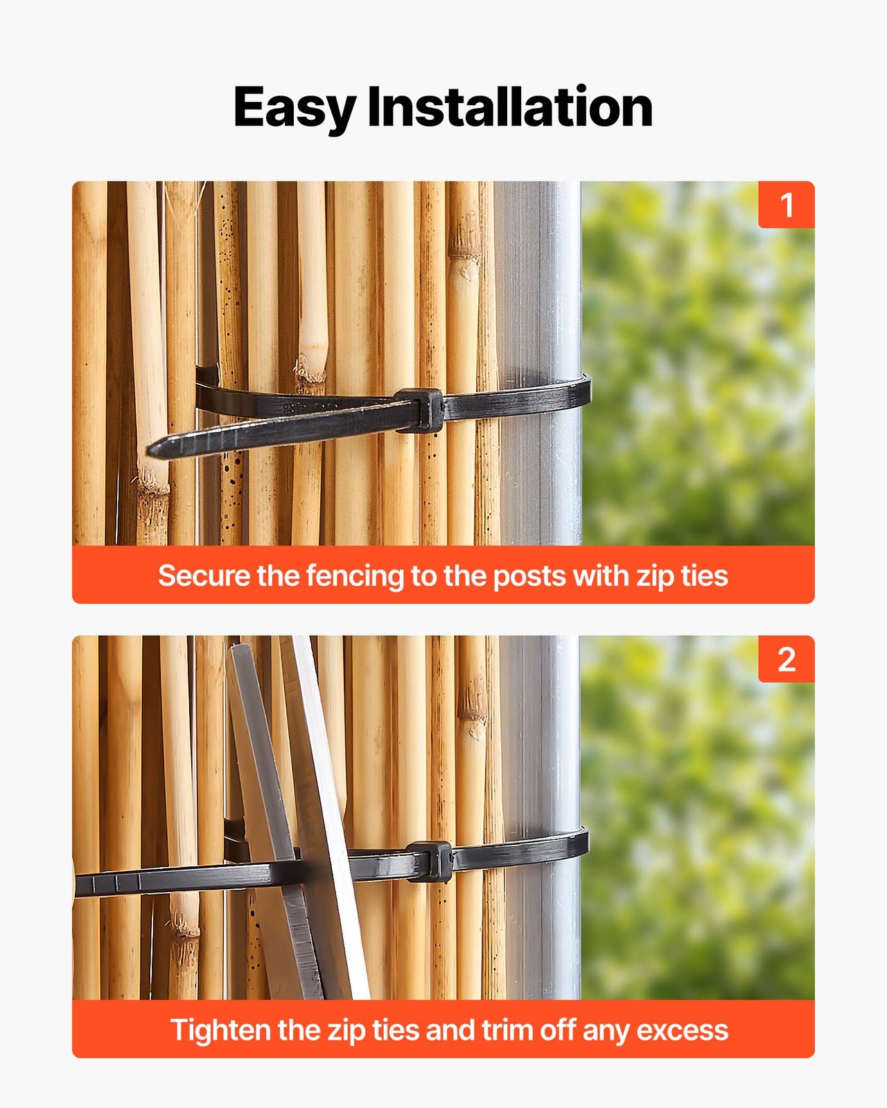 VEVOR Natural Reed Fencing Fence Panel 4 ft x 16.4 ft 2 Pack Privacy Screen Roll