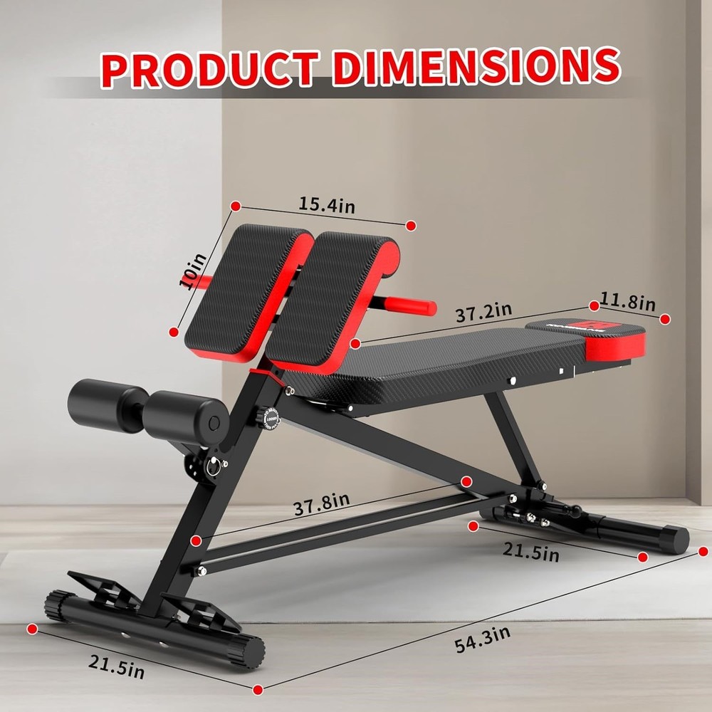 Multi-Functional Adjustable Gym Padded Weight Bench w/ 500LB Capacity