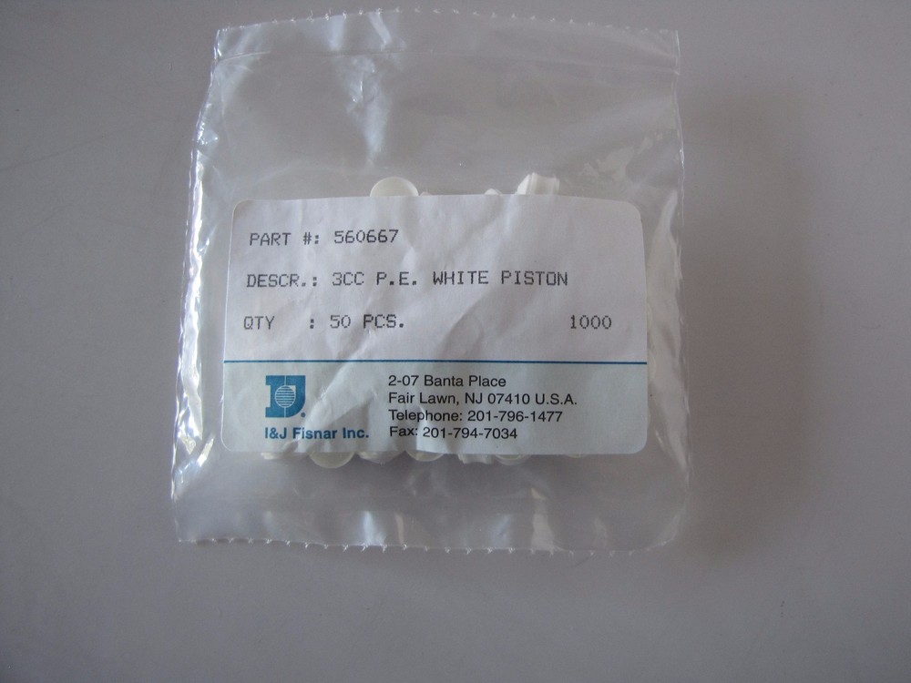 I & J 3 Cc P.E. white piston 560667 50 pcs