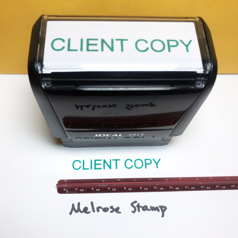 Client Copy Rubber Stamp Green Ink Self Inking Ideal 4913