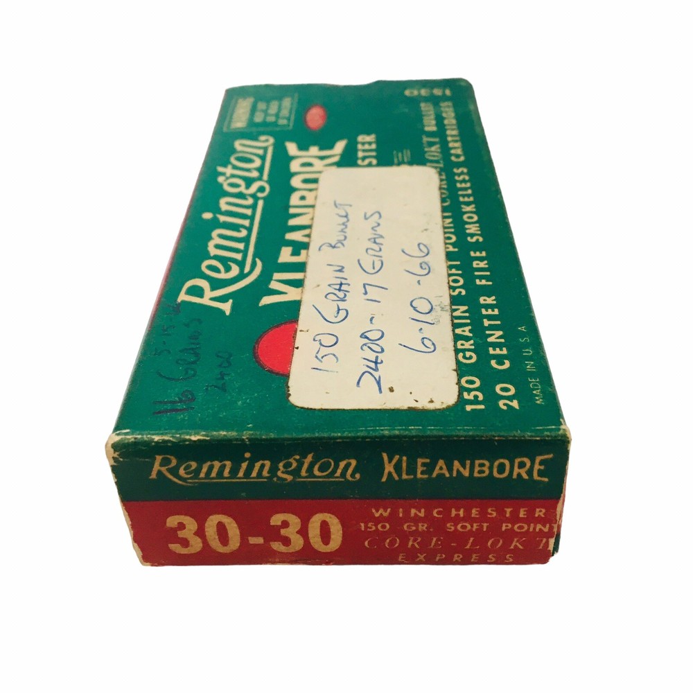 Vtg. Remington Xleanbore Shot Shell Ammo Empty Box 30/30 w/Insert Empty