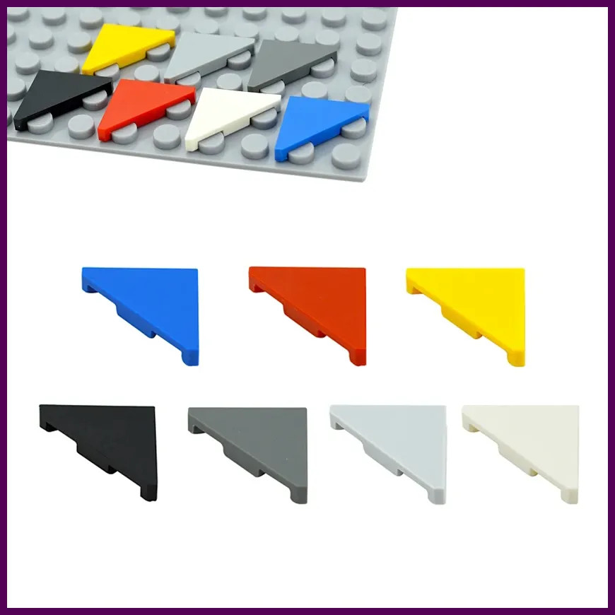 100Pcs MOC Smooth Bricks 35787 Flat Tile 45° Cut 2 x 2 Triangular Plate