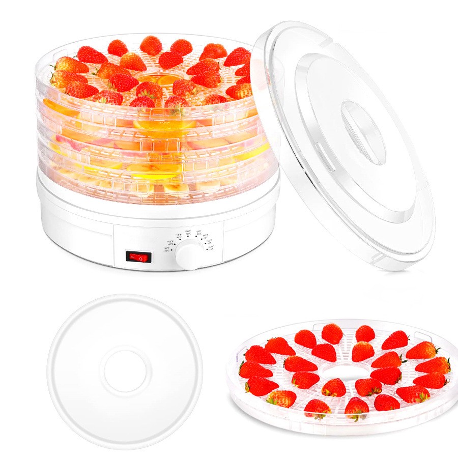 5-Tray Food Dehydrator Machine Adjustable Portable Countertop Fruit Drying US