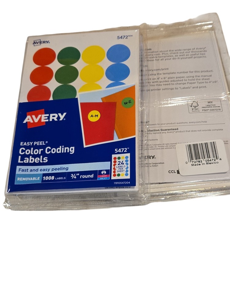 Avery Dennison Ave-05472 Print/Write Round Color Coding Label 0.75" 2 Pack(A-14)