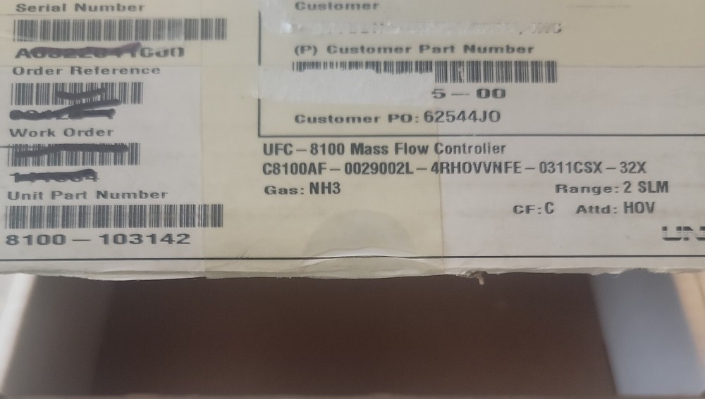 Unit Instruments UFC-8100 MFC NH3/CO2 2SLM Come With Certificate