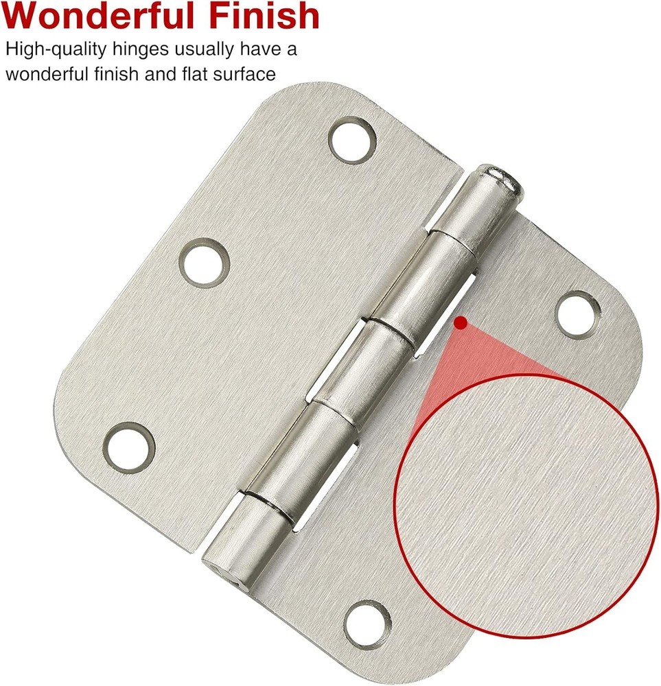 Silver Brushed Nickel Interior Hinges 3.5 Inch 30 Pack