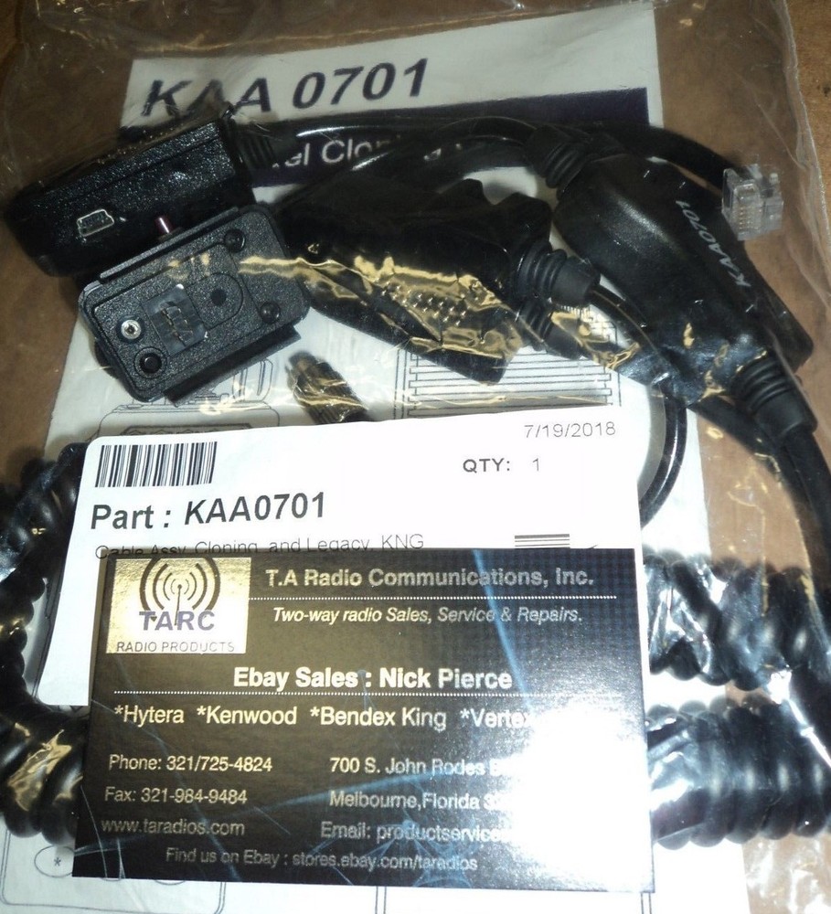 New Bendix King KAA0701 Programming Cable LEGACY KNG handheld & Mobile Radios