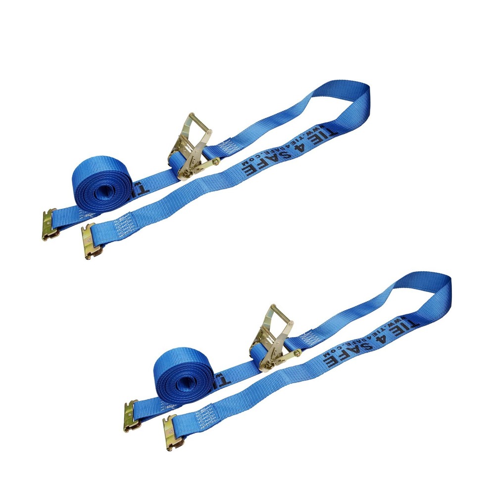 2 Pack 2" x 20' E-Track Ratchet Tie Down Strap Truck Trailer Enclosed Cargo Van
