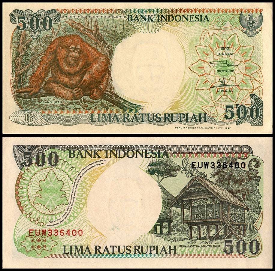 Indonesia 500 Rupiah, 1997, P-128f, UNC