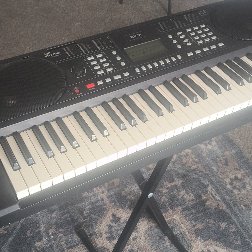 RIF6 61-Key Electronic Keyboard Black Built-in Speaker Teaching Functions