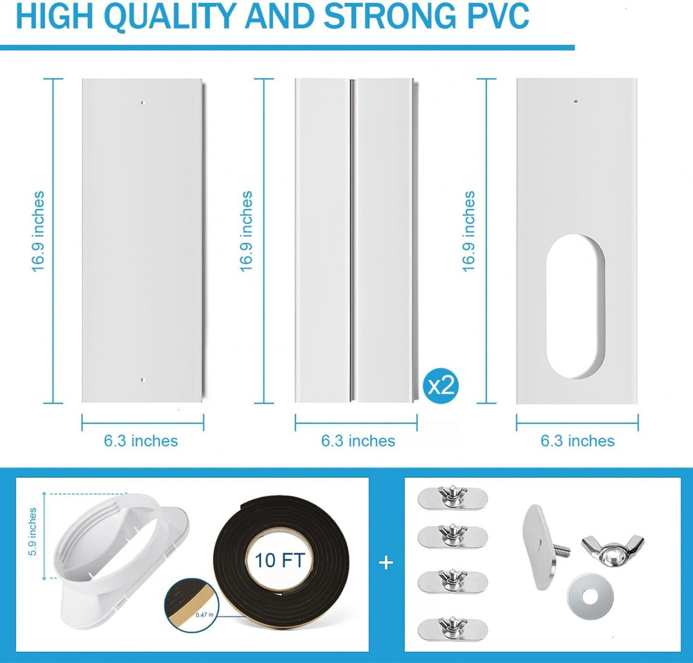 Portable Air Conditioner Window Kit with Coupler Adjustable Window Seal for AC U