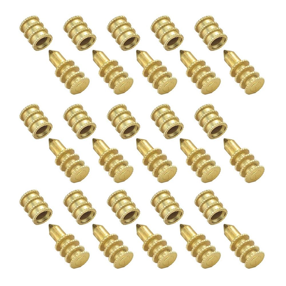 15Pcs Brass Table Leaf Dowel Pin Table Bolt Sleeve Connectors Table Leaf Hardwar
