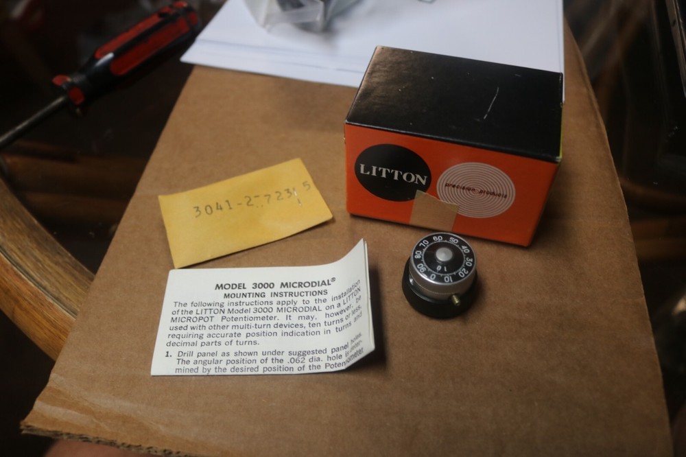 NOS Litton precision microdial dial counter potentiometer Model 3000