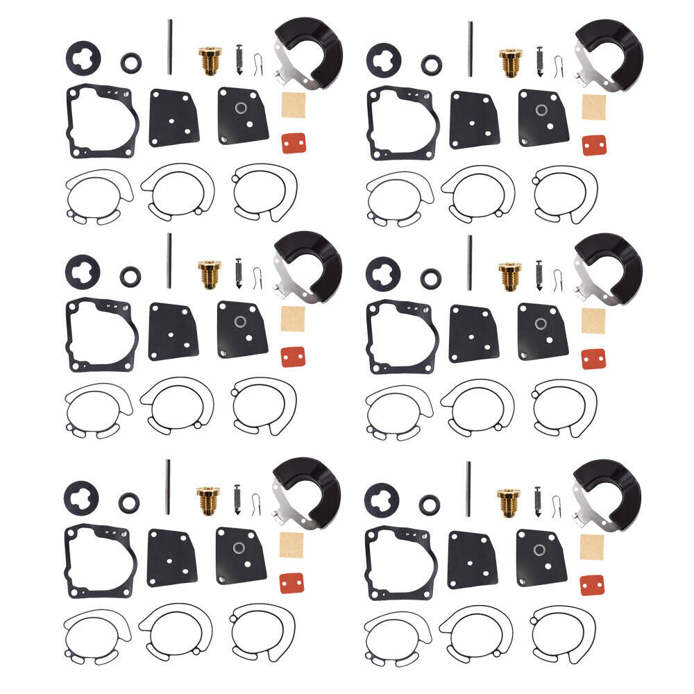 6x Carburetor Kits For Johnson Evinrude V4, V6 (90-175 HP) 436852 18-7247 438996