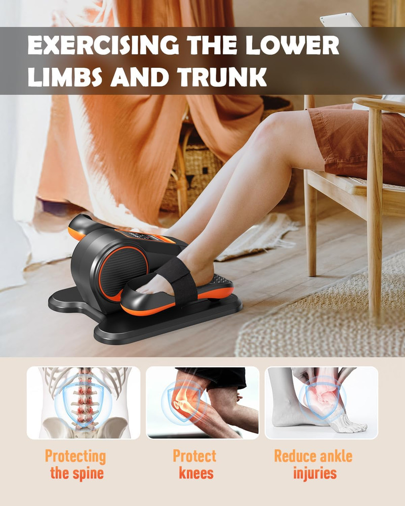 Under Desk Machine, Electric Elliptical Leg Exerciser for Senior, 13 Adjustable