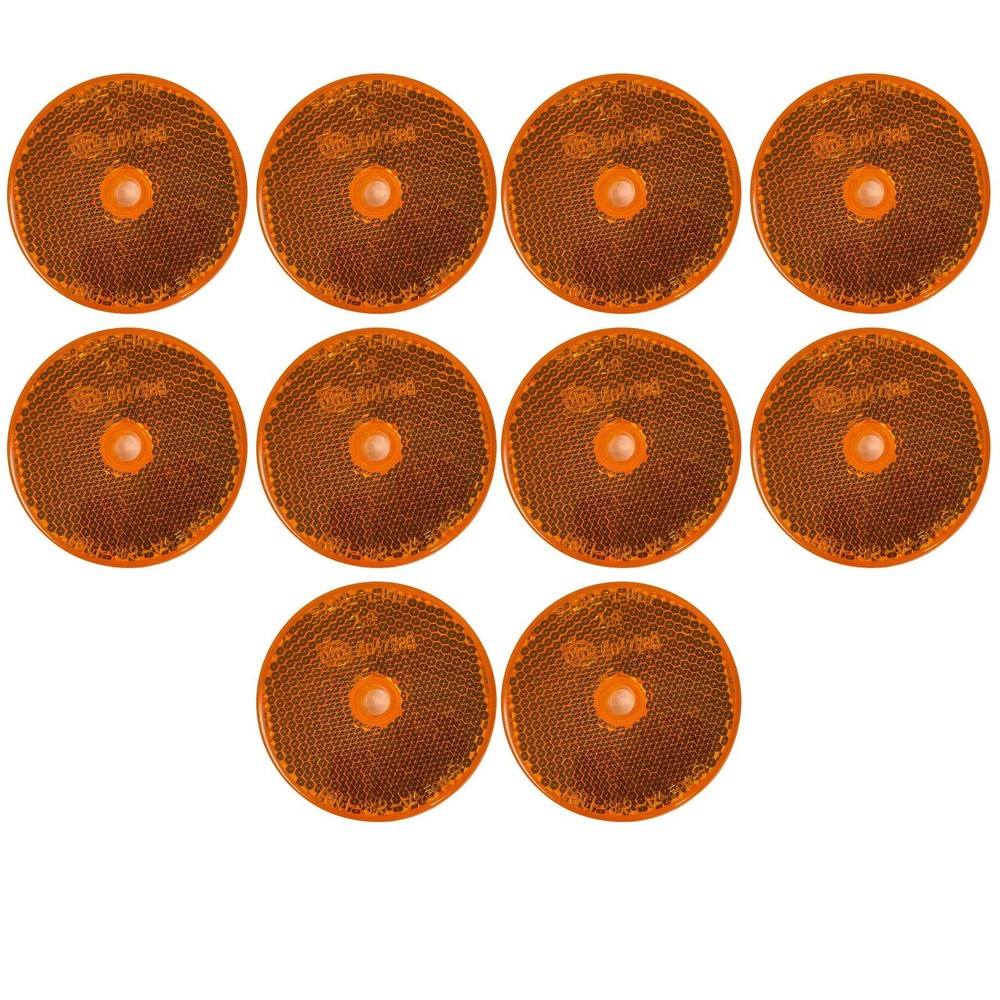 Class A 2" Round Reflector with Center Mounting Hole Amber + Red