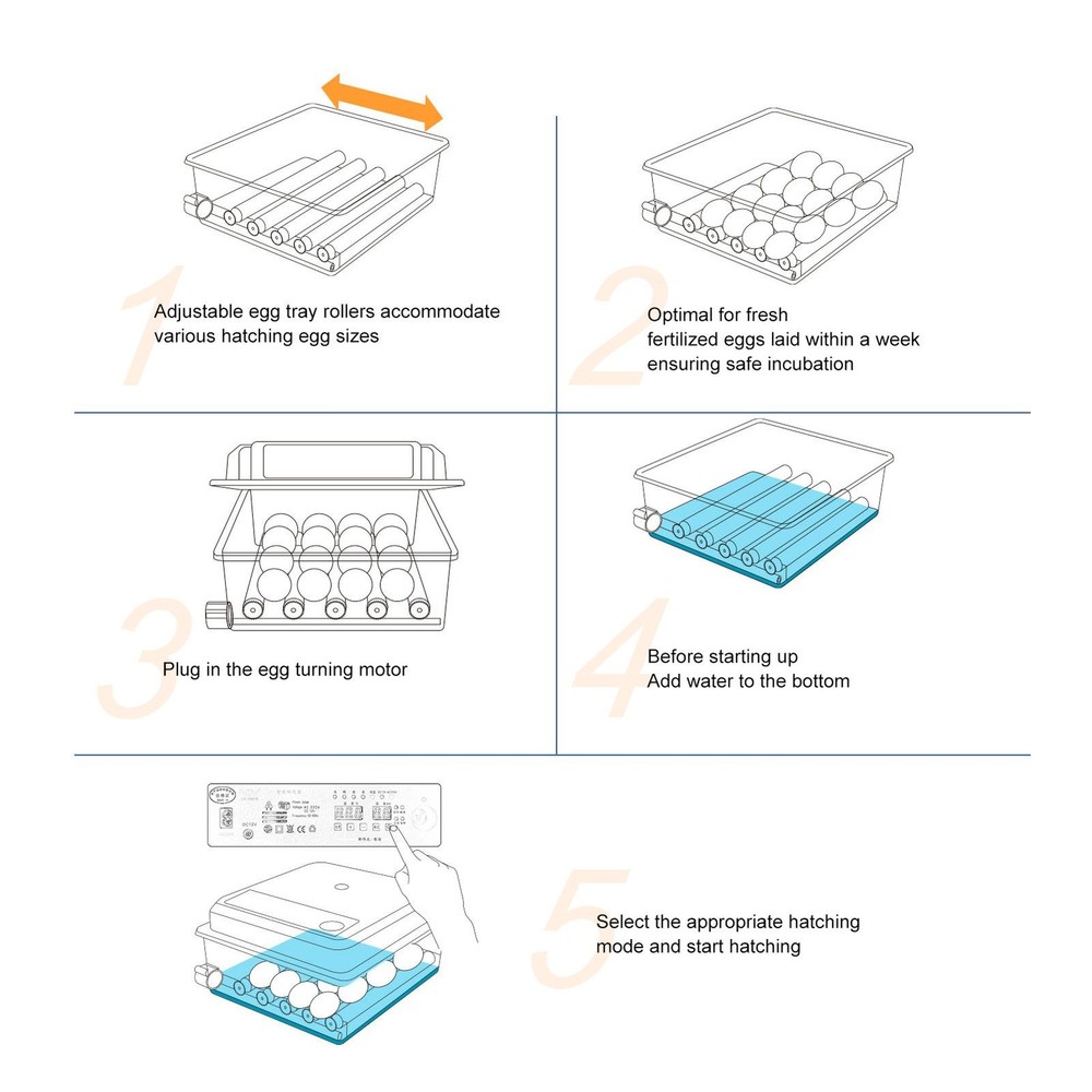 120 Eggs Incubator Automatic Digital Chicken Egg Hatcher Temperature Control