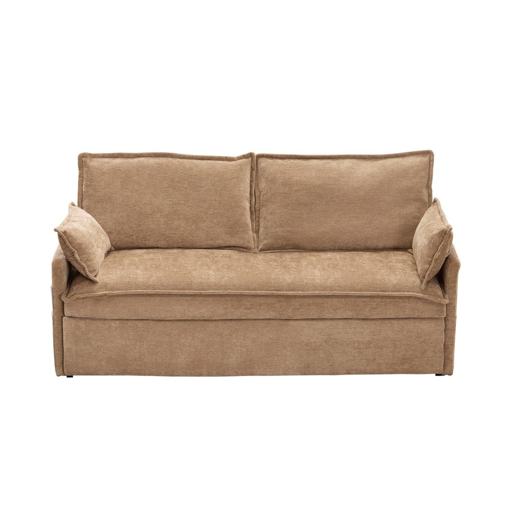 Modern Convertible Sleeper Sofa Bed Loveseat Sofa with Pull Out Bed & USB Ports