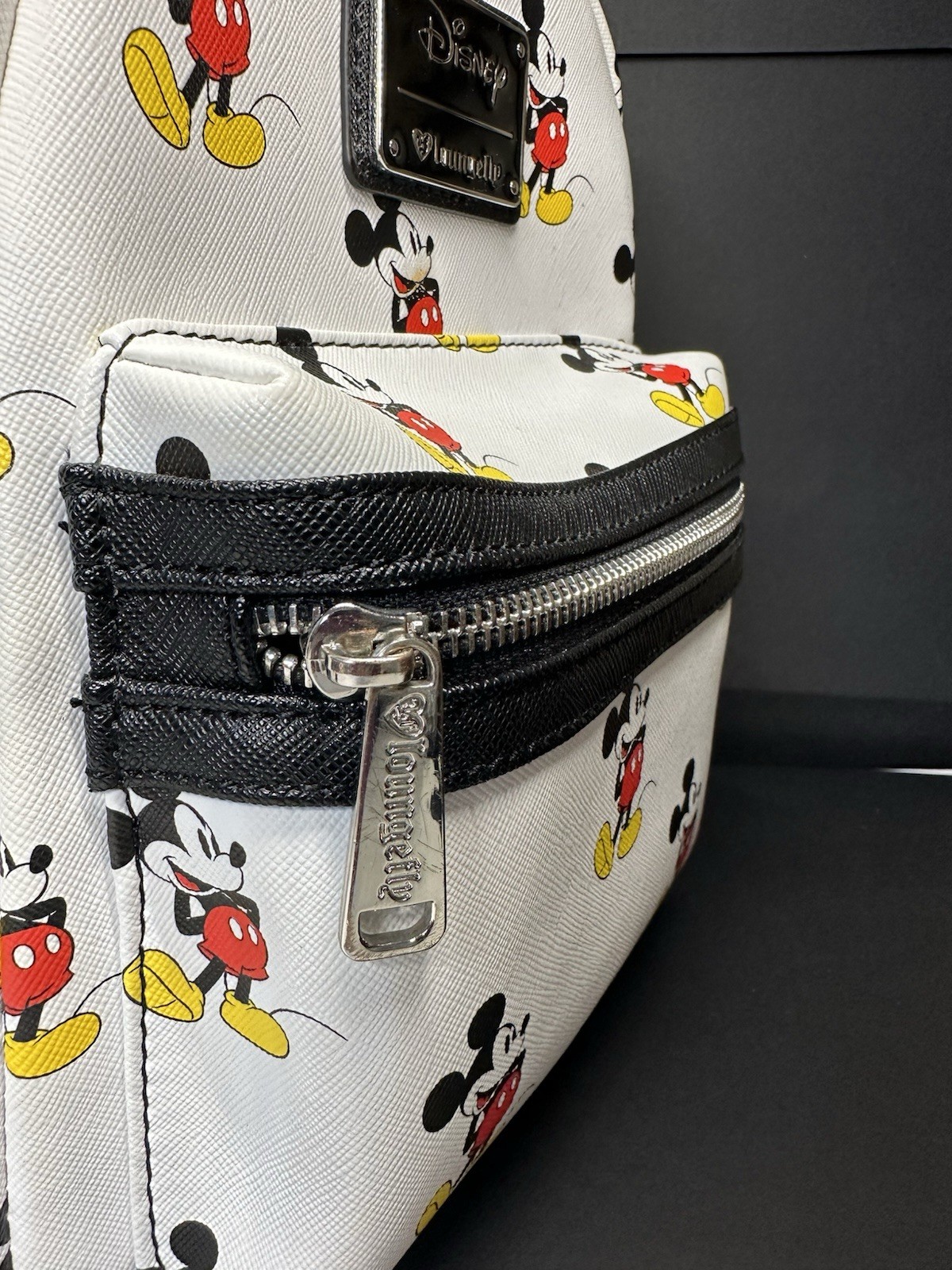 Loungefly Disney Classic Mickey Mouse Mini Backpack White Red Adjustable Straps