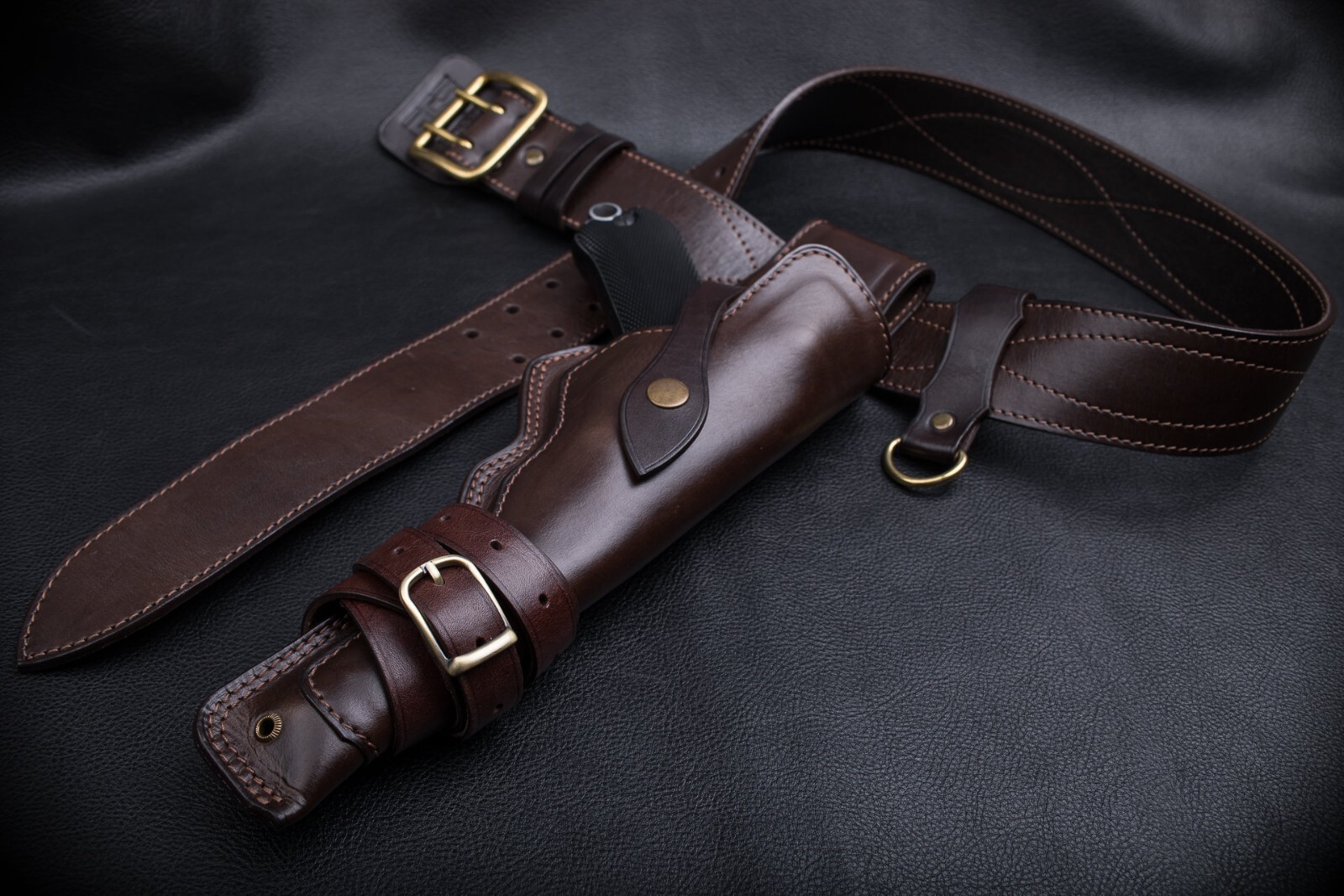 Luger P08 Artillery Custom Made Leather Drop-Leg Holster | Vintage Look Unique