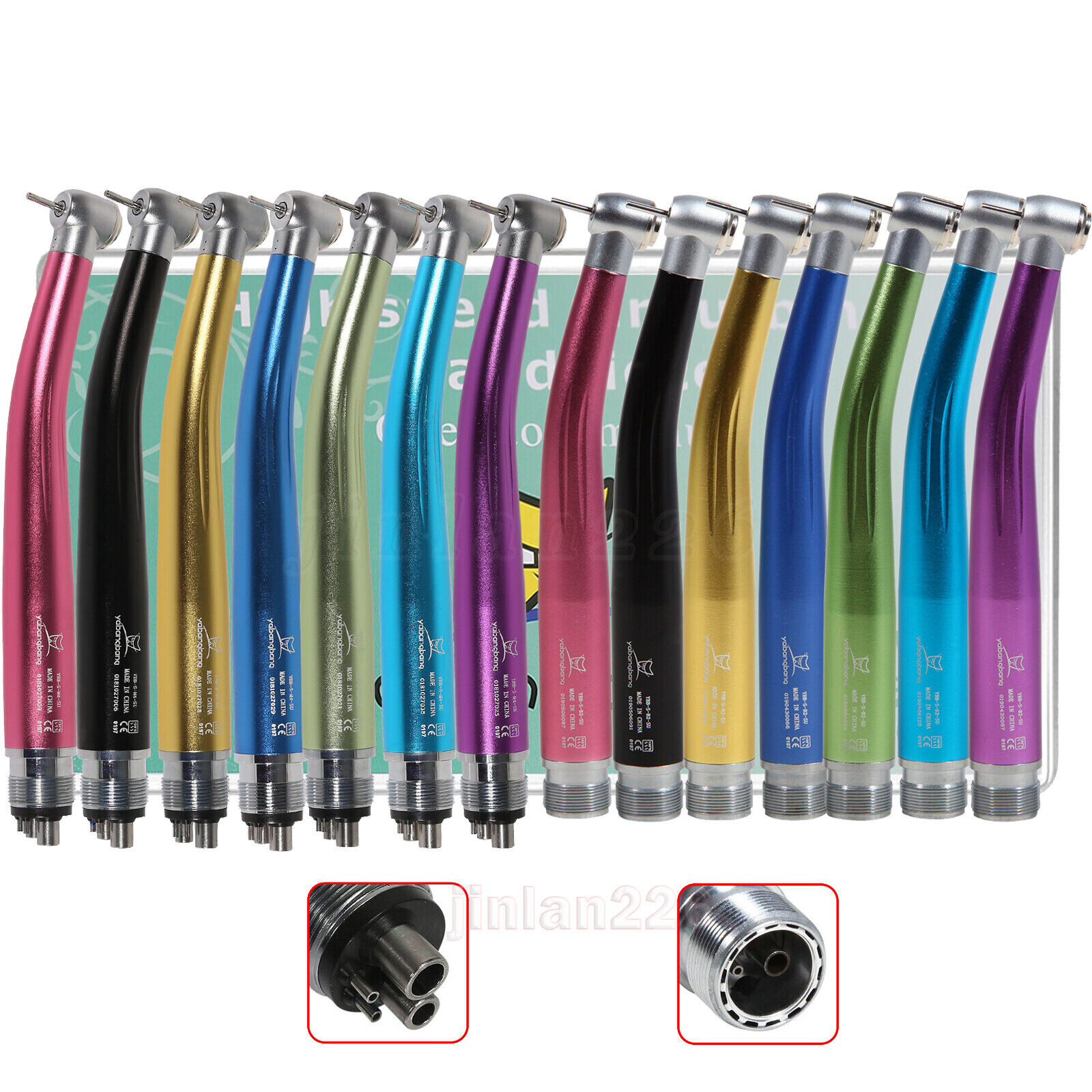 Dental High Speed Handpiece Push Button 4 hole NSK Style 7 colors