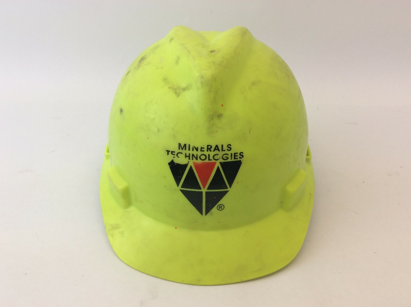 Vintage Used Minerals Technologies Yellow/Green HiViz V-Gard MSA Medium Hardhat