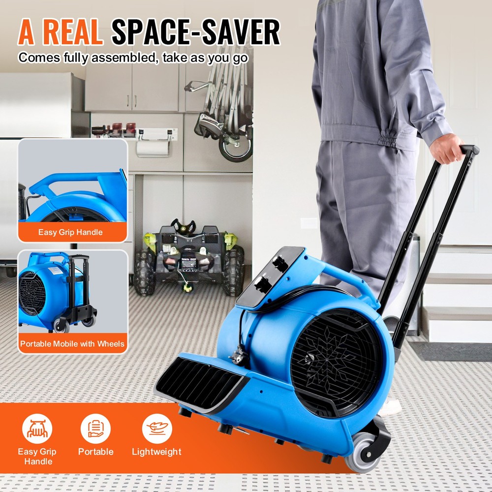 Industrial Blower Fan 4000 CFM, 3-Speed, 3-Angle Adjustable, Timer