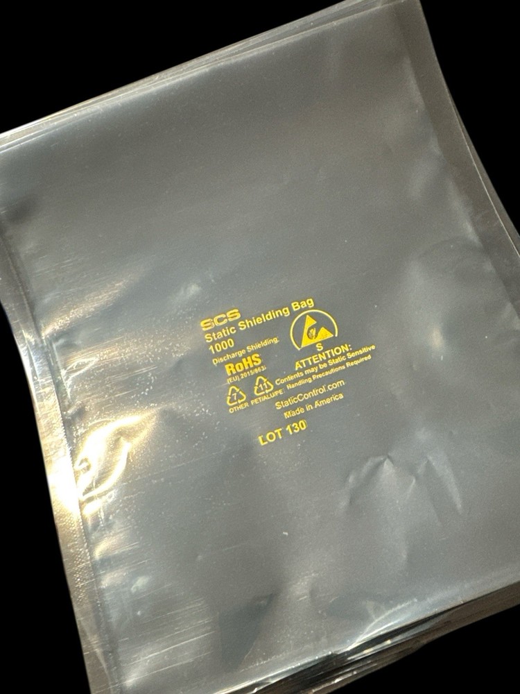 100 8X7 Static Shielding Bags 1000 Open End