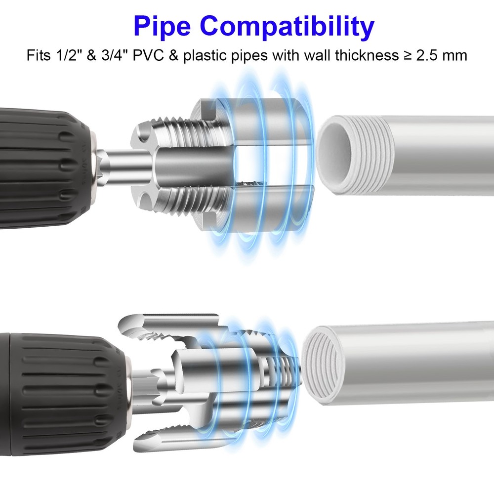 Integrated Internal & External Pipe Threading-Tool PVC Pipe Threader Cutting Kit
