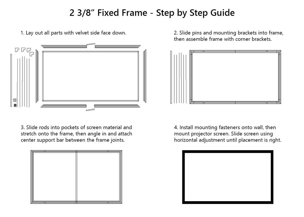 STR-169106-S Silver Ticket 106" Fixed Projection Screen Silver Material 16:9