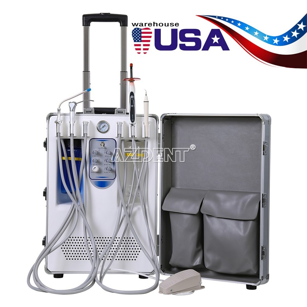 Dental Portable Mobile Delivery Unit System Air Compressor Curing Light Scaler