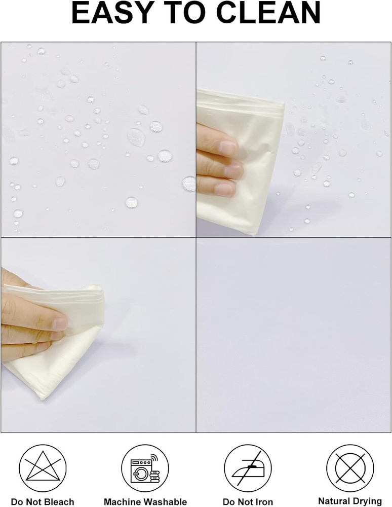 Fokitut 2 Pack Waterproof Round Tablecloth, 120 Round-120''-2pack, White
