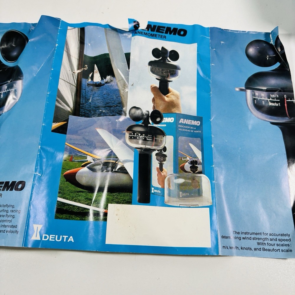 Rare Anemo Deuta Handheld Wind Meter Anemometer - Made In West Germany Boxed